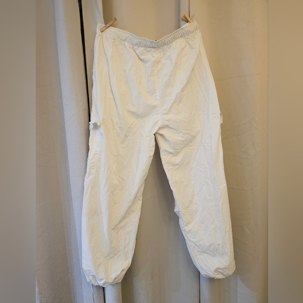 Men's White Cargo Pants - Picture 2 of 3